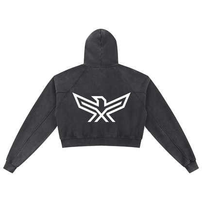 Snow Washed Cropped Hoodie