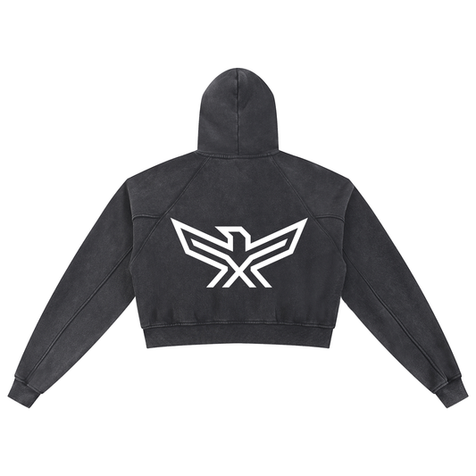 Snow Washed Cropped Hoodie