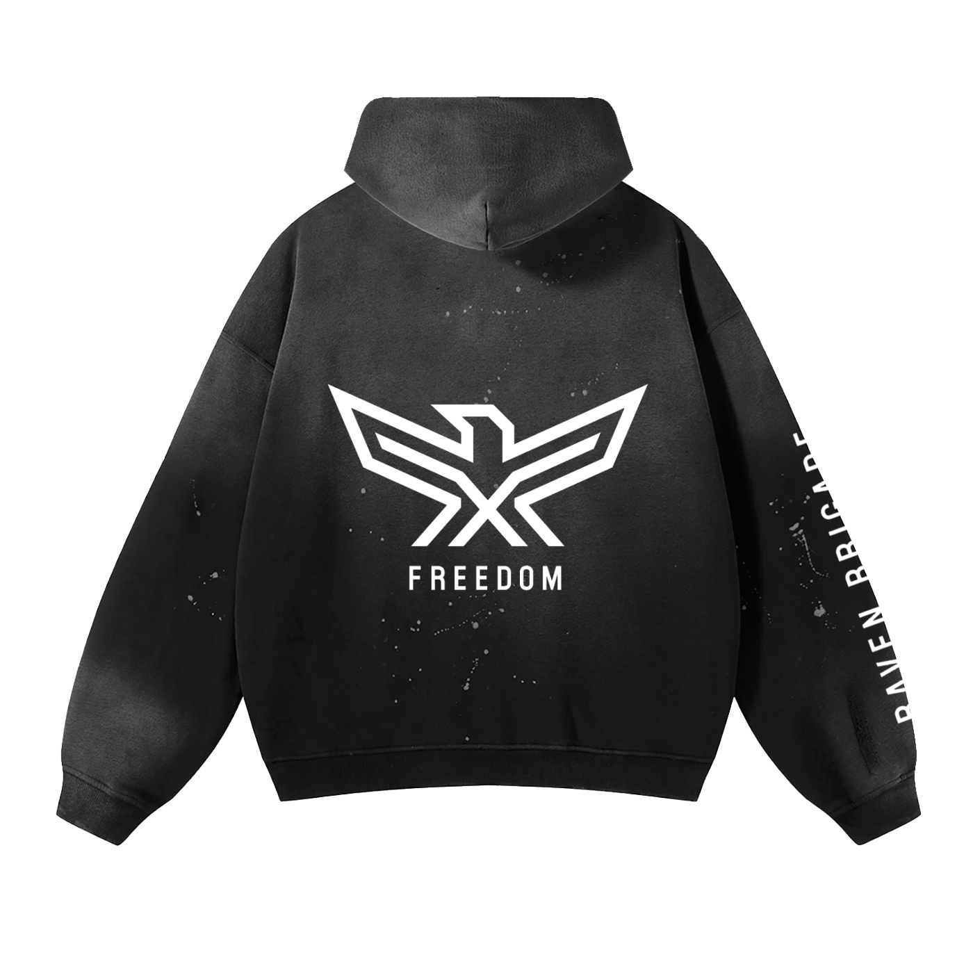 Vintage Washed Frayed Fleece Hoodie