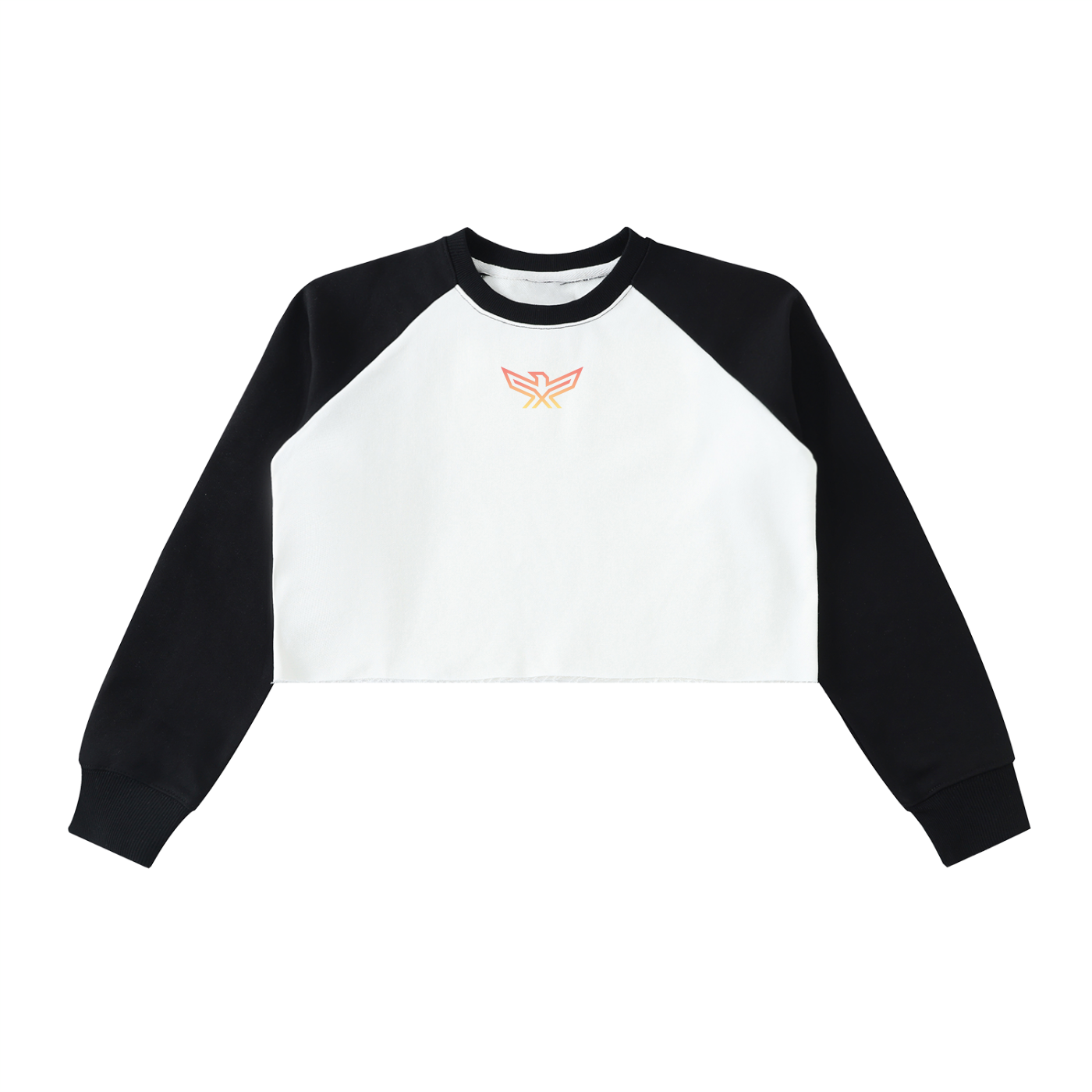 Raw-Hem Color-Block RELENTLESS Crop Sweatshirt
