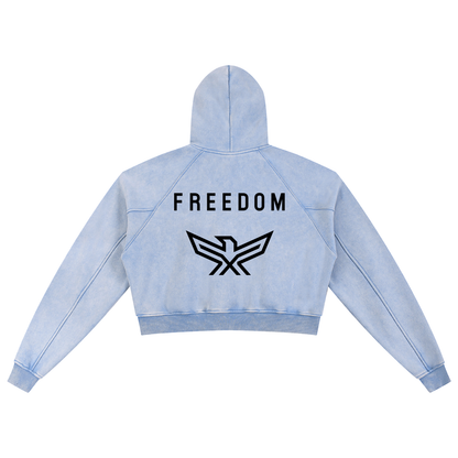 Snow Washed Cropped Hoodie